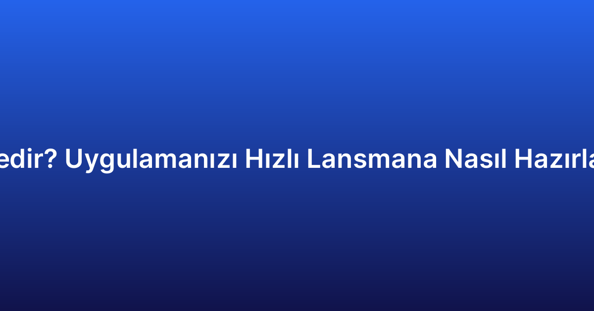 MVP Nedir? Uygulamanızı Hızlı Lansmana Nasıl Hazırlarsınız?
